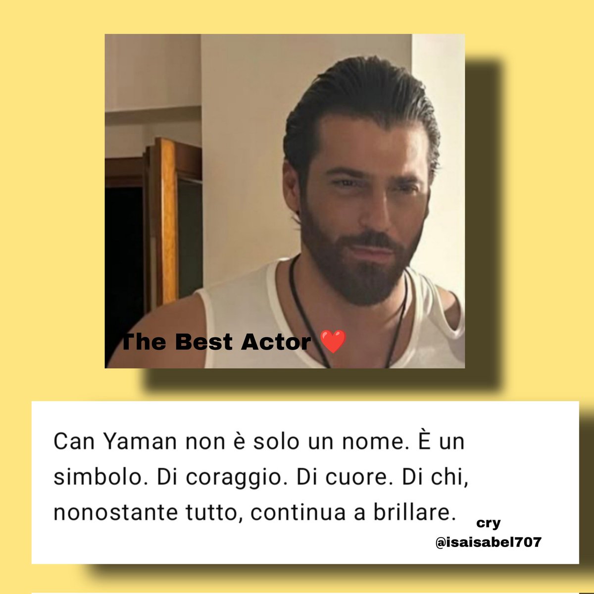 Sostenere Can non significa combattere ogni giorno.
Significa esserci. Con dignità, con
verità, con rispetto.
E anche con emozione. Perché, alla fine, ci ha dato tanto.
II minimo che possiamo fare...è ricordarcelo.
Sempre.🤍
#CanYaman
