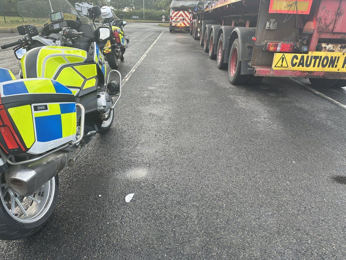 CumbriaRoadsPol's tweet photo. We’re escorting an abnormal load this morning from #M6 #Southwaite to #Barrow via #A590. Anticipated departure time 0900hrs. Queued traffic will be able to pass where safe but delays are possible @CumbriaRdWatch @Cumbriapolice https://t.co/5auSlJfavn