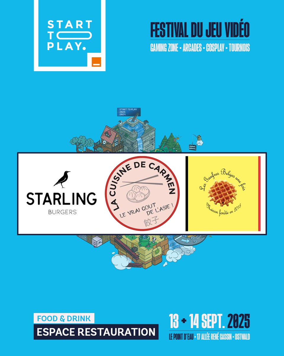 [Programmation 2025] Pour les petites et grosses faims, nous avons pensé à vous !
Retrouvez sur notre espace restauration / food trucks :
> Starling Burgers Strasbourg
> La cuisine de Carmen
> LES GAUFRES BELGES
Et notre équipe Bar de choc sera la pour vous désaltérer #STPLAY2025