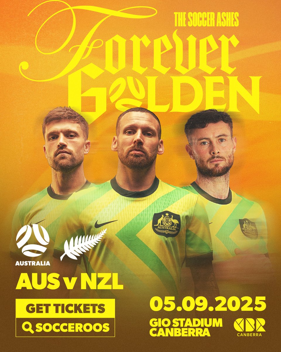 giostadium's tweet photo. β½οΈ Get ready for an electrifying night of football as the Subway Socceroos face New Zealand on Friday 5th September at 7:45pm! Gates open at 6:00pm - perfect time for a pre-match buzz! ποΈ Secure your tickets: https://t.co/4xfKcFlVmP
@Socceroos #allwhites #GIOStadium #Canberra https://t.co/aSeg26z9ju