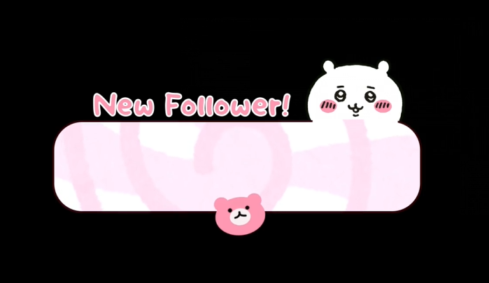 gutsXcuts's tweet photo. 🌸FREE CHIIKAWA FOLLOW ALERT 🌸
Idk just made something. I think it's really cute 

https://t.co/2fUWwqIN1y
https://t.co/2fUWwqIN1y
⬆️     ⬆️        ⬆️
#chiikawa #streamalerts https://t.co/3Vy2Lp7RF1