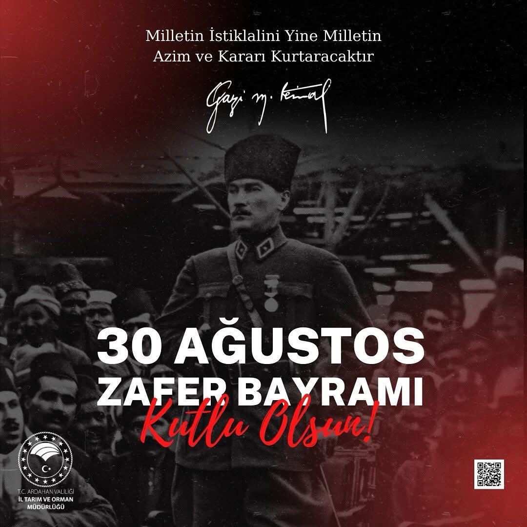 Ardahan İl Tarım ve Orman Müdürlüğü (@ardahantarim) on Twitter photo 30 Ağustos Zafer Bayramınız Kutlu Olsun 🇹🇷
<a href="/TCTarim/">T.C. Tarım ve Orman Bakanlığı</a> <a href="/ibrahimyumakli/">İbrahim Yumaklı</a> <a href="/ArdahanValiligi/">Ardahan Valiliği</a> <a href="/fatih_cineviz/">Fatih Cineviz</a> 30 Ağustos Zafer Bayramınız Kutlu Olsun 🇹🇷
<a href="/TCTarim/">T.C. Tarım ve Orman Bakanlığı</a> <a href="/ibrahimyumakli/">İbrahim Yumaklı</a> <a href="/ArdahanValiligi/">Ardahan Valiliği</a> <a href="/fatih_cineviz/">Fatih Cineviz</a>