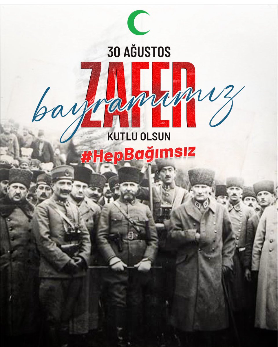 “Zafer, zafer benimdir diyebilenindir.”

Milletimizin bağımsızlık yolundaki destansı kahramanlığının günü, 30 Ağustos Zafer Bayramımız kutlu olsun.

#Yeşilay #30AğustosZaferBayramı
