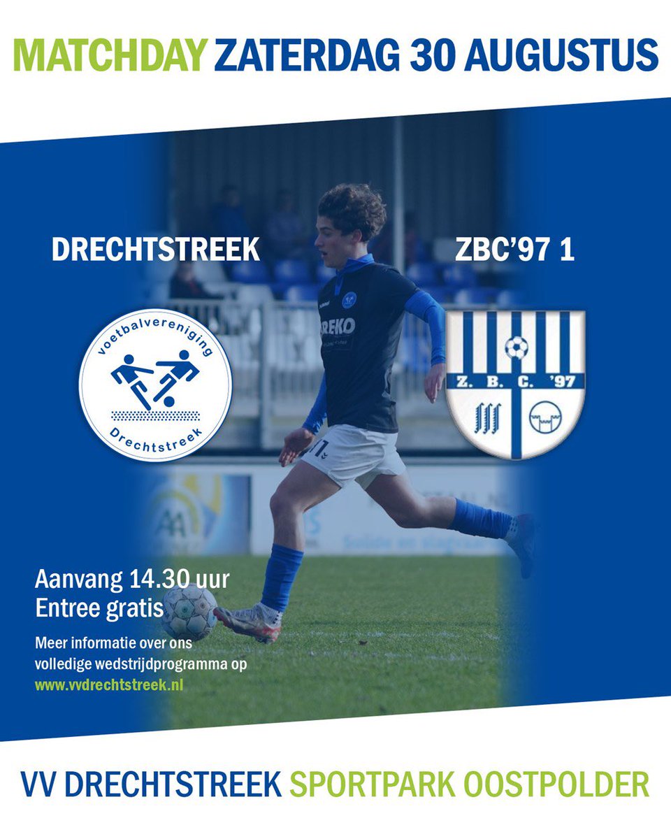 Vanmiddag trappen we 0m 14.30 uur het nieuwe seizoen af met de eerste bekerwedstrijd: <a href="/Drechtstreek1/">Drechtstreek1</a> neemt het op tegen <a href="/ZBC_97/">ZBC'97</a>. Het 2e start om 12.00 uur tegen <a href="/ZvvPelikaan/">Z.v.v. Pelikaan</a> 2. <a href="/RVoetbal/">Regio-Voetbal</a> <a href="/rtvpapendrecht/">RTV Papendrecht</a> <a href="/papendrecht24/">Papendrecht24</a>