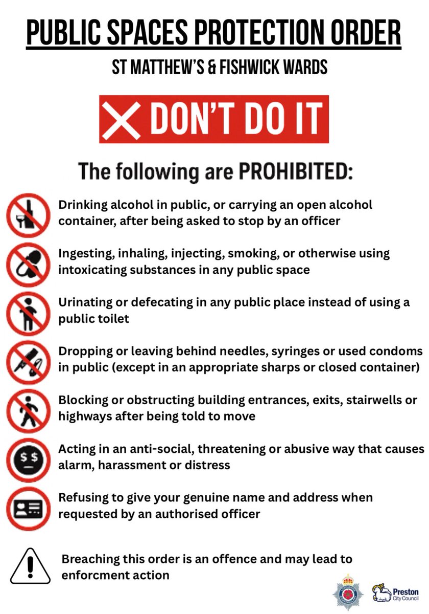 Suleman_Sarwar7's tweet image. Proud to have worked with my @prestonlabour colleagues to secure a new Public Spaces Protection Order (PSPO) for St Matthew’s and Fishwick.

It will be coming into effect very soon and will tackle anti-social behaviour, keep the community safe and clean 👍🏽