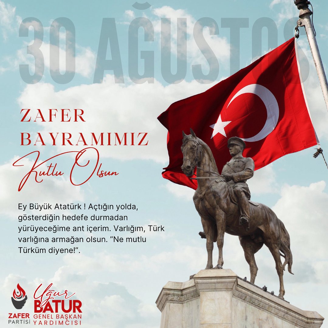 Ugur Batur (@ugurbaturr) on Twitter photo Ey Büyük Atatürk ! Açtığın yolda, gösterdiğin hedefe durmadan yürüyeceğime ant içerim. Varlığım, Türk varlığına armağan olsun. ”Ne mutlu Türküm diyene!”.
<a href="/zaferpartisi/">Zafer Partisi</a>
<a href="/umitozdag/">Ümit Özdağ</a> Ey Büyük Atatürk ! Açtığın yolda, gösterdiğin hedefe durmadan yürüyeceğime ant içerim. Varlığım, Türk varlığına armağan olsun. ”Ne mutlu Türküm diyene!”.
<a href="/zaferpartisi/">Zafer Partisi</a>
<a href="/umitozdag/">Ümit Özdağ</a>