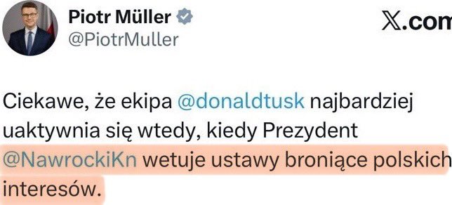 Brawo .<a href="/PiotrMuller/">Piotr Müller</a>! 👏🏻👏🏻👏🏻
Tym razem udało ci się skomentować działania pisowskiej ekipy z Pałacu tak, jak należy – wyważenie, ale z klasą. Bardzo trafna ocena poczynań <a href="/NawrockiKn/">Karol Nawrocki</a>’ego.