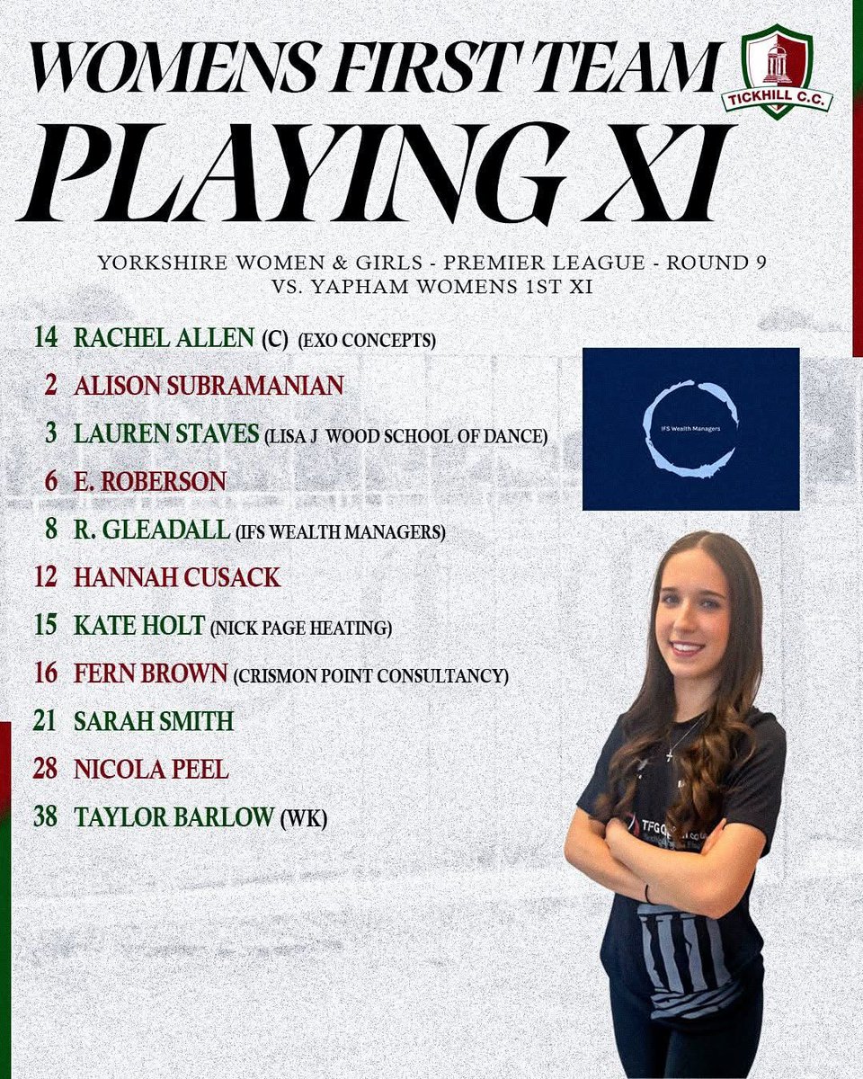 ❤️ Weekend Team News 💚

Today the 1sts travel to Barnsley whilst the 2nds take on Sprotbrough at The Brookfield Oval. 

Sundays sees our Women’s 1st XI on the road at Yapham.