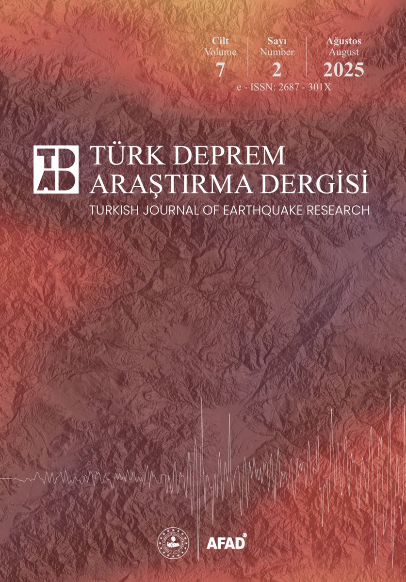 📢 Duyuru:

📌 AFAD Deprem ve Risk Azaltma Genel Müdürlüğü, Deprem Dairesi Başkanlığı tarafından yayın hayatına kazandırılan ‘Türk Deprem Araştırma Dergisi’ 2025 yılı Cilt 7  Sayı 2 yayımlanmıştır.

Bu sayıda yer alan makalelere aşağıdaki linkden ulaşılabilir.

➡️