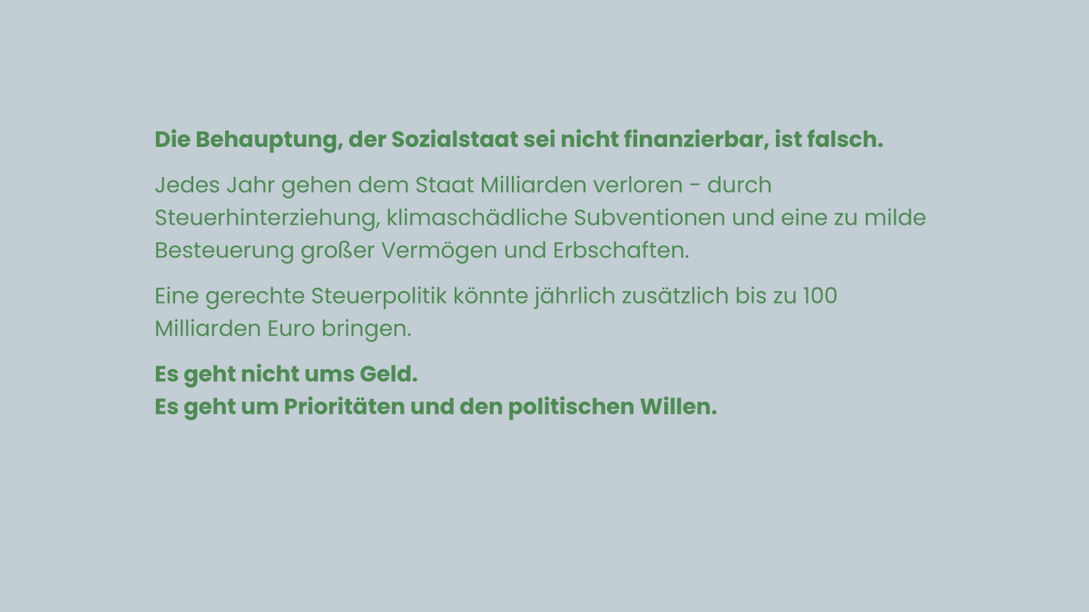 GrueneBeate's tweet photo. Merz behauptet, der #Sozialstaat sei nicht mehr finanzierbar. Das ist falsch – und politisch fatal. Der Sozialstaat schützt Menschen, schafft Zusammenhalt und sichert unsere #Demokratie. Deutschland ist reich genug. Wer ihn infrage stellt, gefährdet den sozialen Frieden. https://t.co/cWdKmh2EGI