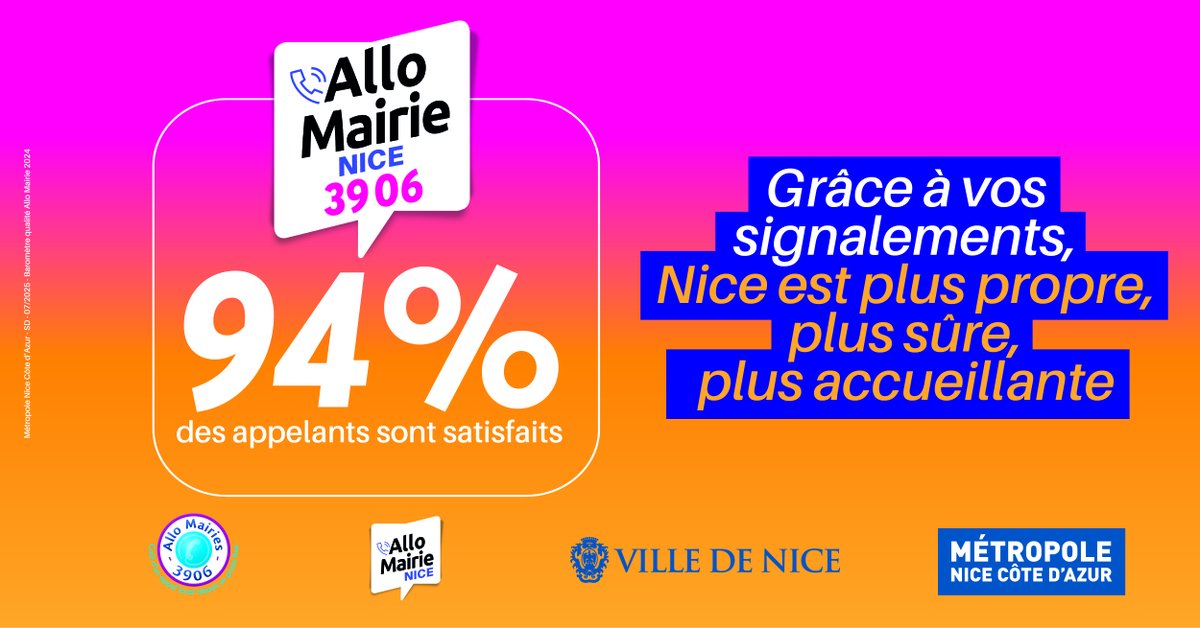 💪 Allô Mairie est votre meilleur allié et déclenche l'intervention de nos services pour rendre notre cité plus propre, plus sûre et plus accueillante !

nice.fr/contact/

#ILoveNice