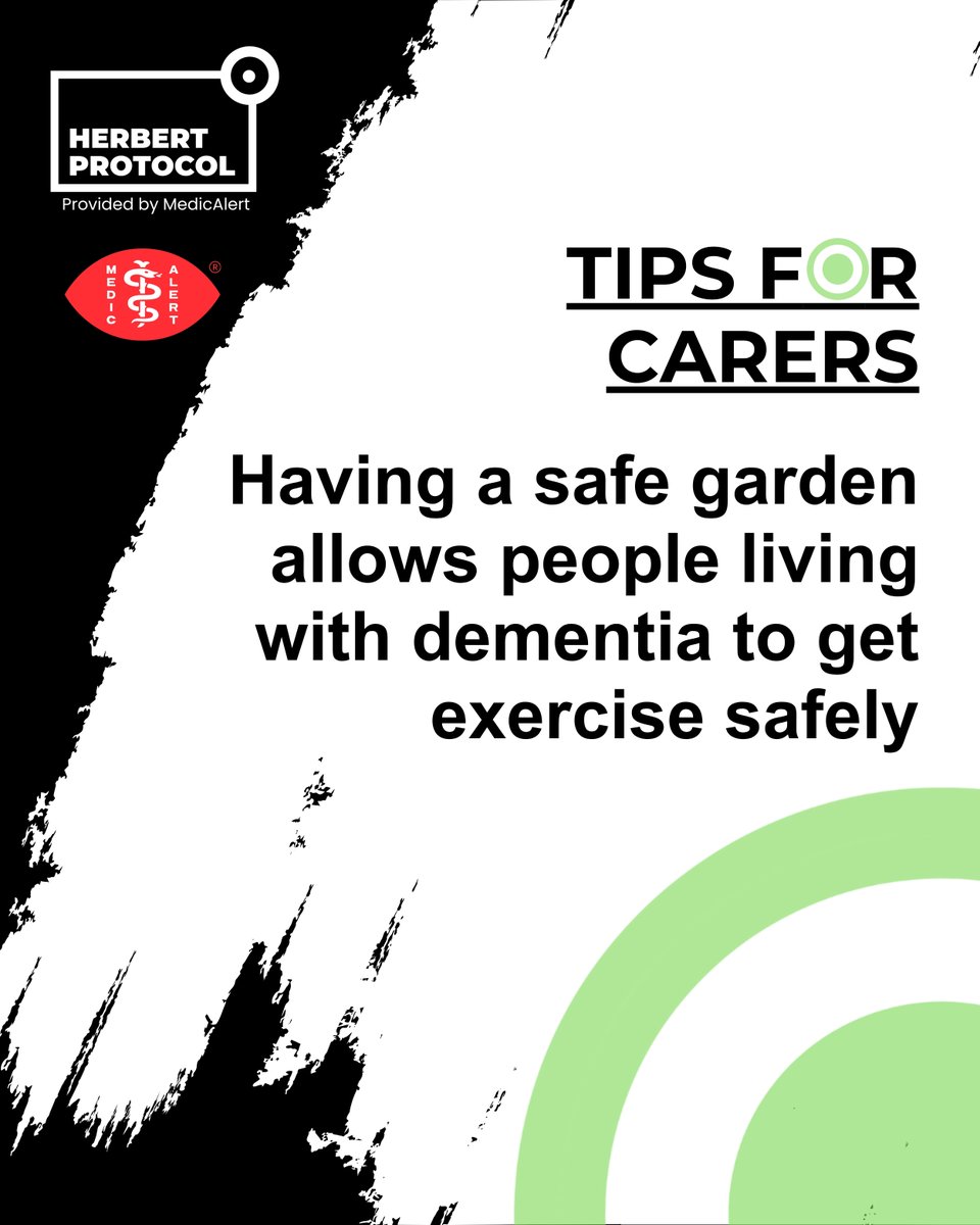 HerbertProtocol's tweet image. Having a safe garden allows people living with dementia to get exercise safely!
#HerbertProtocol #DementiaCarers