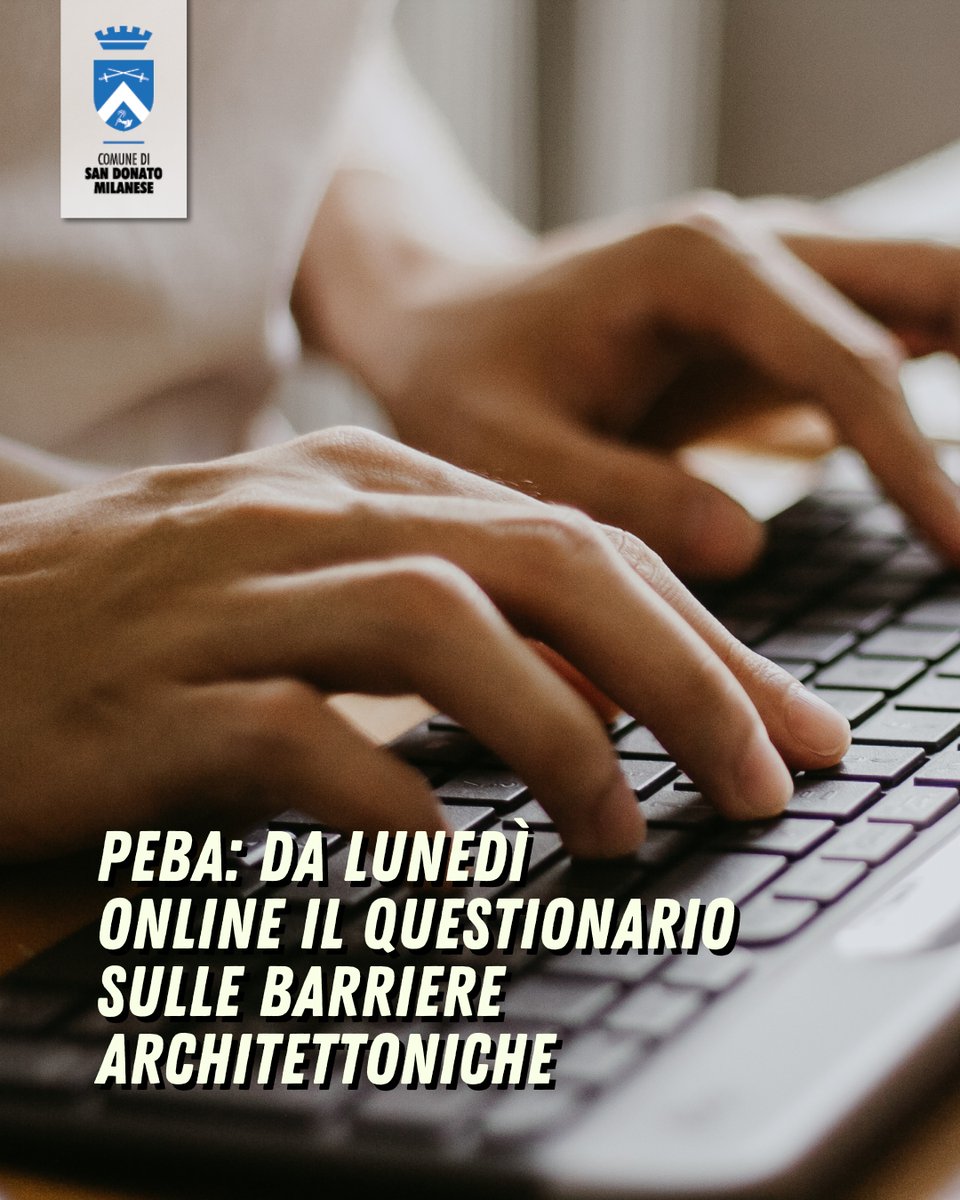 💻 | PEBA

A settembre prenderà il via una nuova fase del #PEBA.
Da lunedì sarà online il questionario sulle #barrierearchitettoniche presenti a #SanDonato.

⬇️ Info:
comune.sandonatomilanese.mi.it/novita/comunic…