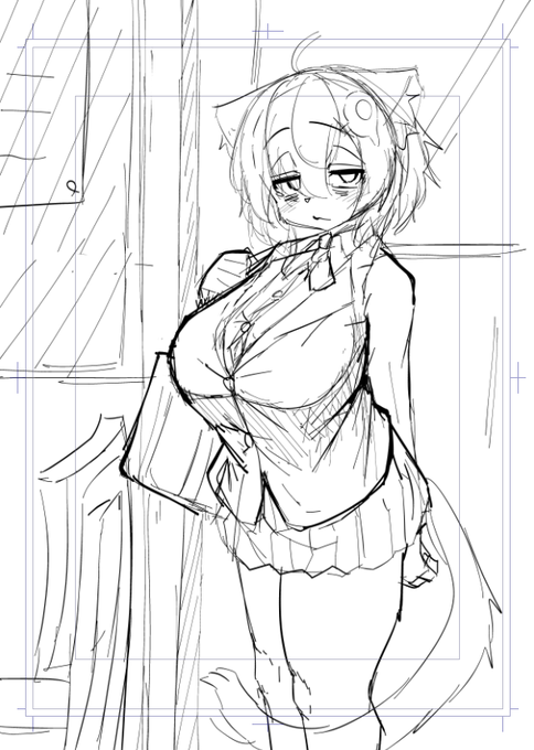 支援サイト用の三毛猫ちゃんラフ
クラスのおっぱいが大きいあの子…… 