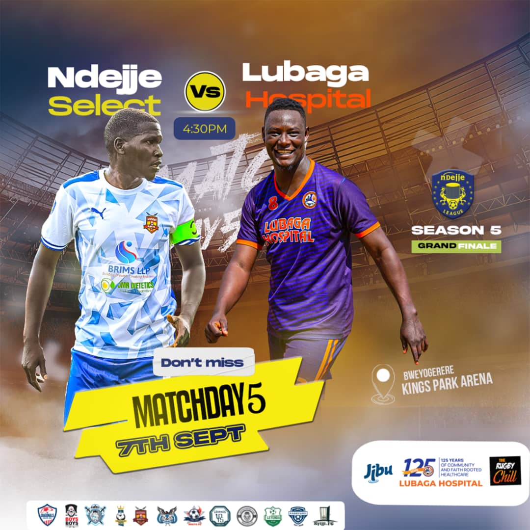Ndejje Football League (@ndejjeleague) on Twitter photo Big clash loading
The Ndejje Select VII will face off against our proud sponsors <a href="/LubagaHospital/">Lubaga Hospital</a> 🏥 in a thrilling showdown.
It’s more than a game it’s family, passion & partnership. 💙🔥
#NdejjeLeague2025 Big clash loading
The Ndejje Select VII will face off against our proud sponsors <a href="/LubagaHospital/">Lubaga Hospital</a> 🏥 in a thrilling showdown.
It’s more than a game it’s family, passion & partnership. 💙🔥
#NdejjeLeague2025