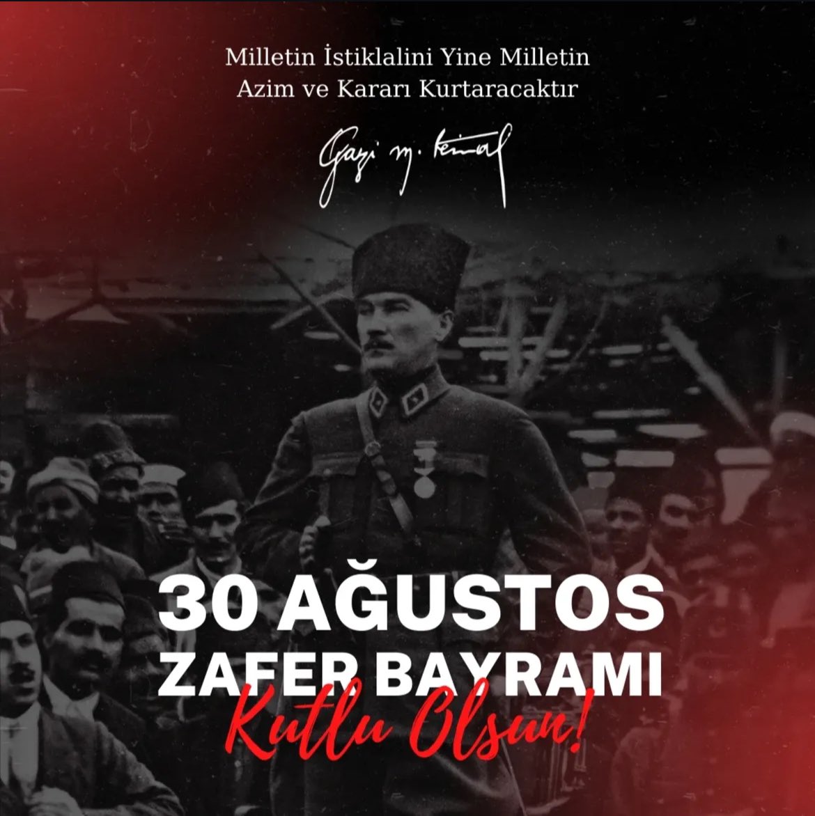 "Büyük zaferler, yalnızca büyük milletler tarafından kazanılabilir."  
30 Ağustos zaferimizin 103. yılı kutlu olsun!