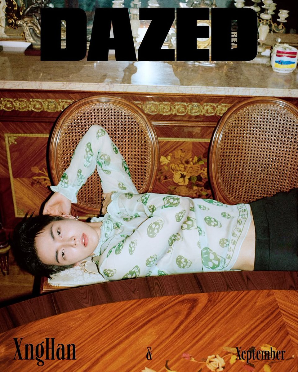 TheePopCore's tweet photo. XngHan flaunts his undeniably handsome, sharp, and magnetic visuals for Dazed Korea with McQueen, serving face like it’s second nature. https://t.co/YkF0TrhmVF