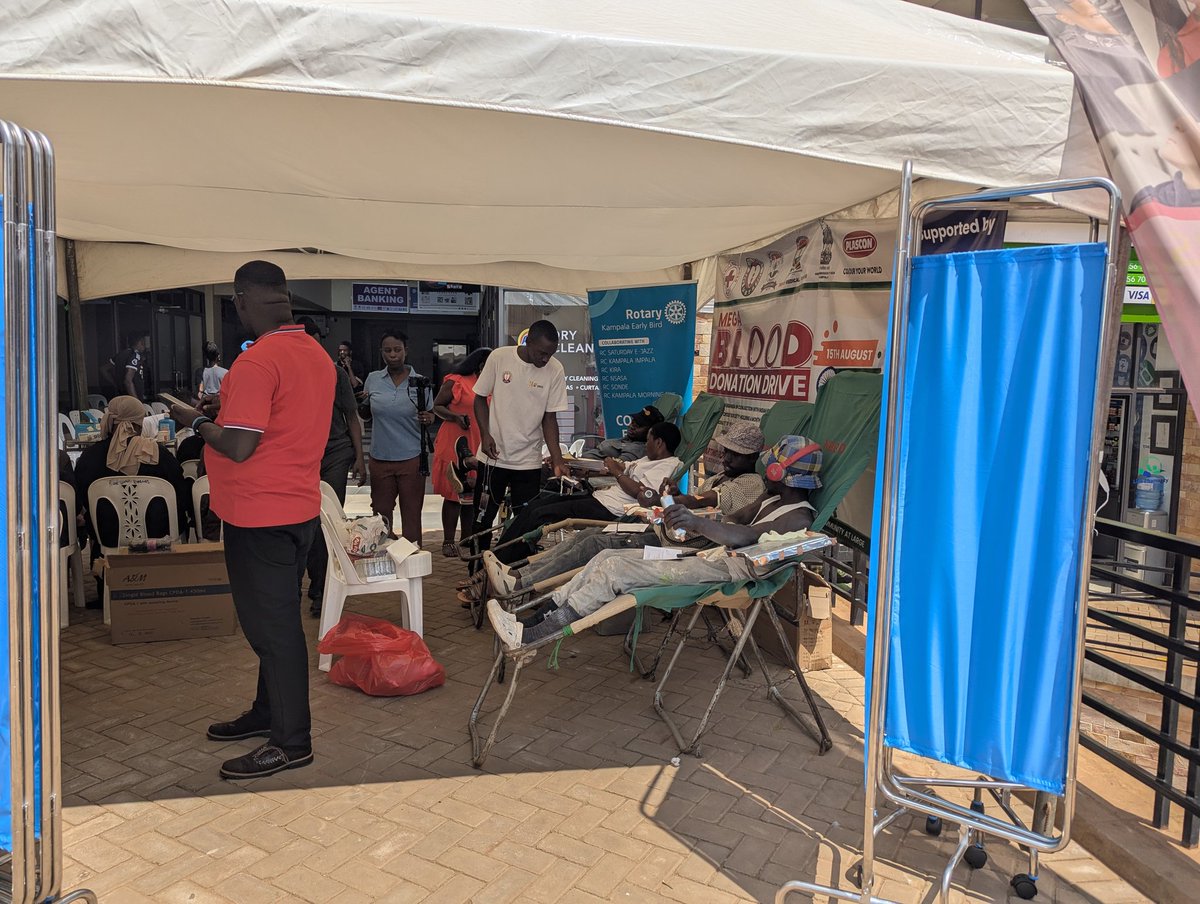 The blood donation drive is on. Come donate blood a s save lives. All participants can also do 
🎯 Free Sickle Cell screening 
🎯 Free wellness checks 
🎯 20% off Prostate Cancer screening 
Today, 30th August from 8am - 6pm all at West Mall Kyanja today. Tell everybody