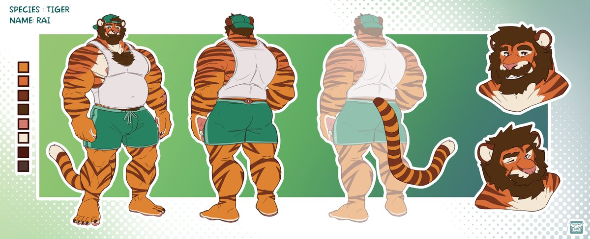 Here is an updated redesign/full reference sheet for my tiger guy Rai!

Big thanks to <a href="/LomLynx_Nsfw/">𝕃𝕠𝕞𝕃𝕪𝕟𝕩🔞</a> for the amazing work!