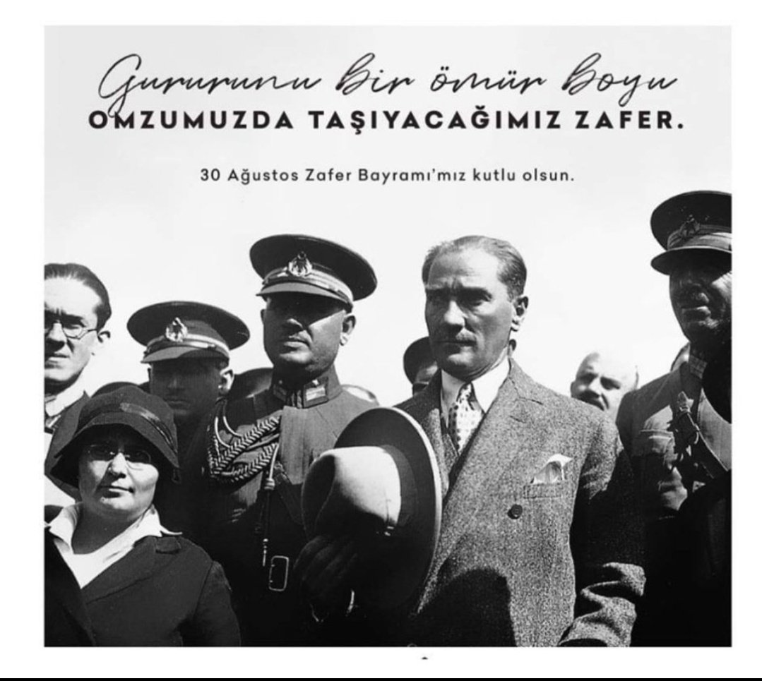 "Zafer, 'Zafer benimdir' diyebilenindir. Başarı ise başaracağım diye başlayarak sonunda başardım diyenindir."
Gazi Mustafa Kemal Atatürk

30 Ağustos Zafer Bayramımız kutlu olsun. 🇹🇷