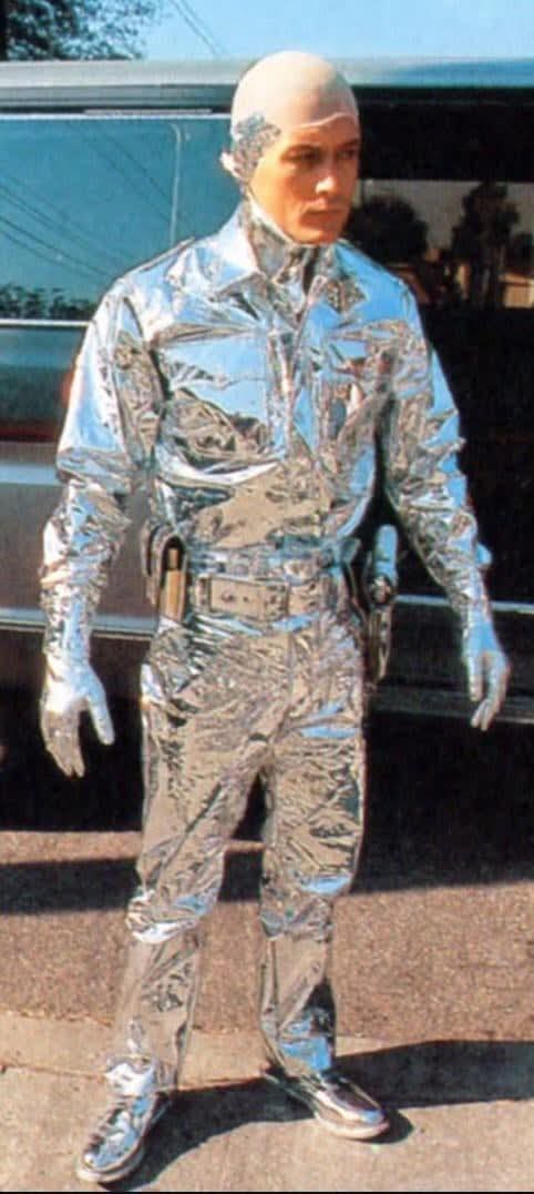 Me dressing up as the T -1000 for Halloween...