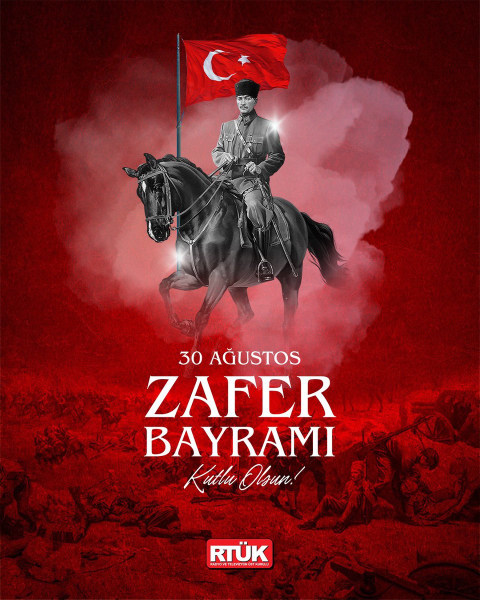 rtukkurumsal's tweet photo. 30 Ağustos Zafer Bayramı’nın yıl dönümünde başta Başkomutan Ulu Önder Gazi Mustafa Kemal Atatürk olmak üzere tüm kahramanlarımızı saygı ve minnetle anıyoruz.

#30AğustosZaferBayramı https://t.co/Czb6hfdepY