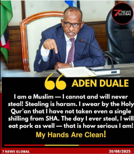 HenryMulyungiK's tweet photo. I don't know if this is exactly what Mr Adan Duale said, but if it is true, the remaining task is eating pork now because he has accomplished task 1. Anyway #DualeMustGo #DualeMustResign #RutoMustGo https://t.co/hpvNkwLG1E