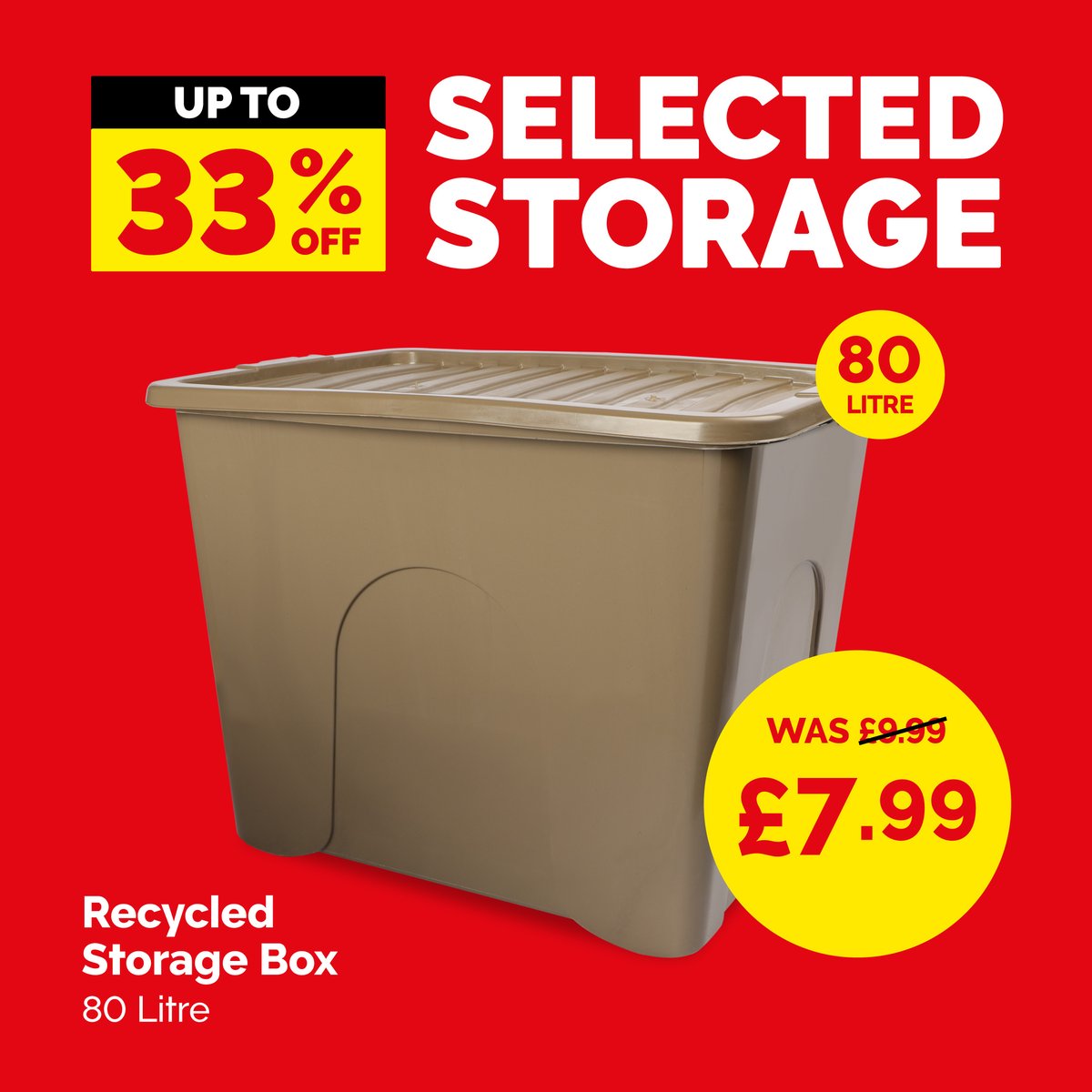 Poundstretcher1's tweet image. Get up to a third off selected plastic storage in-store right now ❤️

#plasticstorage #storage #poundstretcher