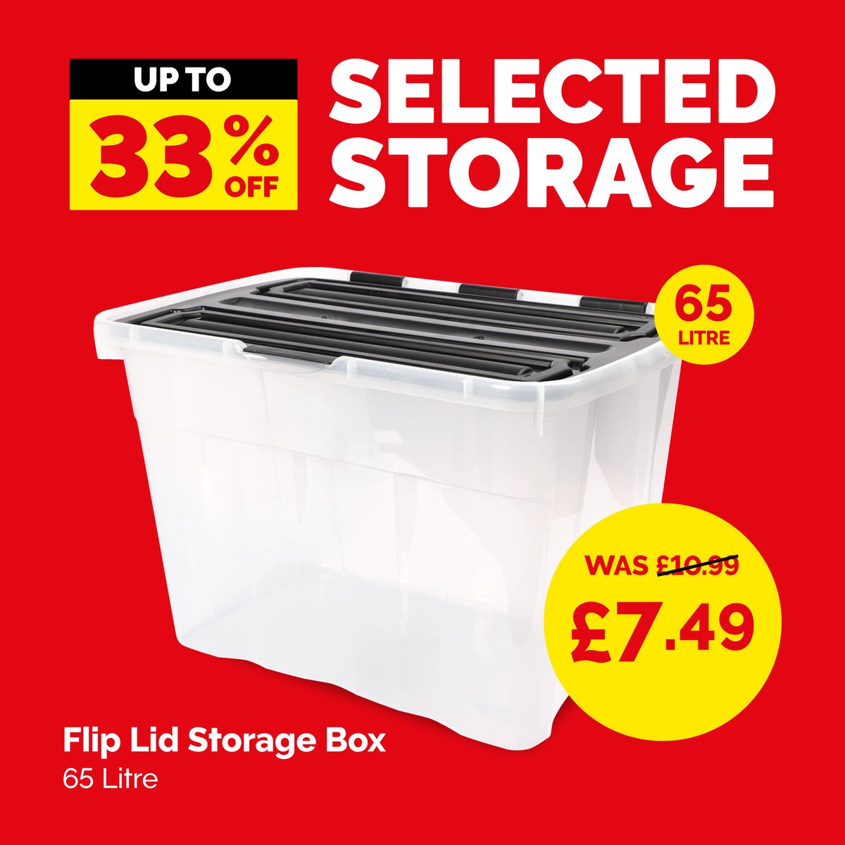 Poundstretcher1's tweet image. Get up to a third off selected plastic storage in-store right now ❤️

#plasticstorage #storage #poundstretcher