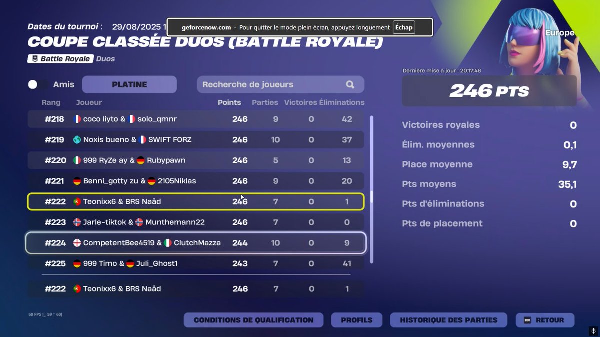Ma Premiere coupe chez Nix E-Sport