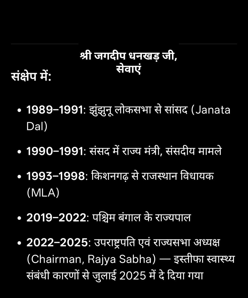 ManjeetIMOPS's tweet photo. 3 साल लोकसभा सांसद, 2 साल राज्य मंत्री, 5 साल विधायक, 4 साल राज्यपाल और लगभग 4 साल भारत के उपराष्ट्रपति रहने वाले जगदीप धनखड़ साहब की पेंशन के लिए राजस्थान विधानसभा से अपील की खबर आई है। कुल मिलाकर लगभग 16 वर्ष की सेवाओं के बाद उन्हें ₹42000 की पेंशन मिल सकती है। राजस्थान से पेंशन मांगने के पीछे तर्क दिया गया है कि वहां से उन्हें अधिकतम पेंशन बनेगी। जिसमें उनके सांसद की भी पेंशन शामिल होगी। वैसे तो ये पेंशन इतने बड़े पद के व्यक्ति के लिए कुछ ज्यादा नहीं है लेकिन कर्मचारियों की #NPS #UPS के चलते, गैर परमानेंट सेवाएं नहीं जोड़ी जाती हैं जिसके चलते उनके रिटायरमेंट पर उन्हें हजार दो हजार की पेंशनें बन रही हैं। माननीय प्रधानमंत्री @narendramodi  जी को इस पर भी बात करनी चाहिए। ये दोहरा रवैया आखिर क्यों?
#ManjeetSinghPatel