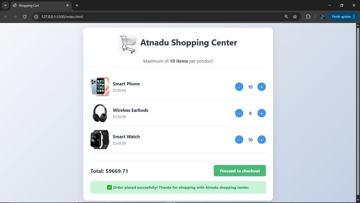 atnaducode's tweet image. I built a shopping cart where you can&apos;t add item &amp;gt; 10 or &amp;lt; 1
#programming_language #coders