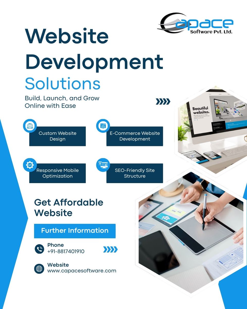 capacesoftware's tweet photo. Ready to take your business online? Let’s create something impactful together!

#WebDevelopment #DigitalGrowth #WebsiteDesign #capace #capacesoftware #websitedevelopment https://t.co/Tp9bbjZSeQ