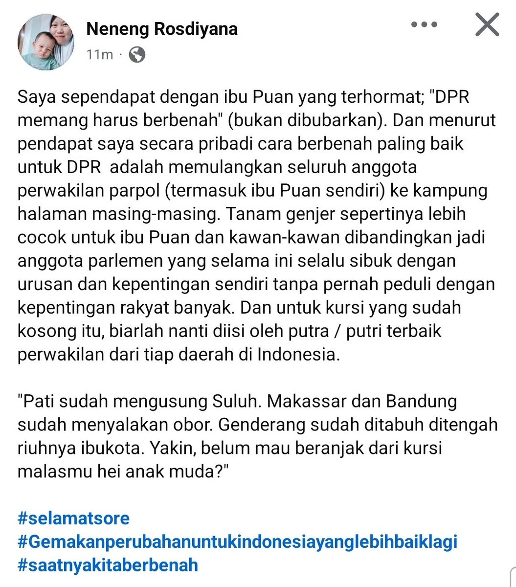 #Nenengisme kepada DPR: SAATNYA BERBENAH 🗣🔥