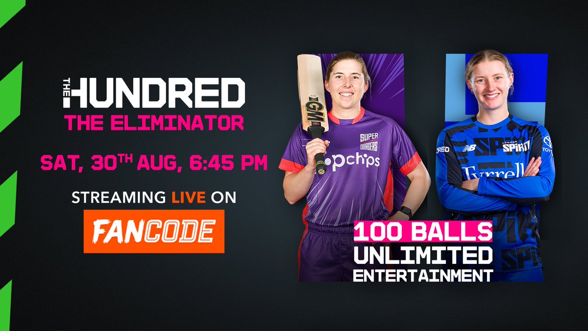 Grace Harris has lit up The Hundred with 214 runs at a blistering 176.85 SR 🔥 Facing her tonight is P Litchfield, 231 runs at 150.98 for the Superchargers. A clash of power hitters at The Oval! Catch it live on FanCode 👉fancode.onelink.me/tTJR/4idt0js7
#HundredonFanCode #HundredPlayoffs