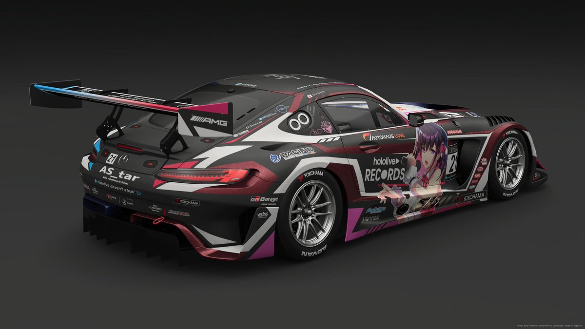 ARG_eMS's tweet photo. We're back!!
Machine:Mercedes-AMG AMG GT3 EVO
Number:21
Name:AUTOHAUS hololive AS_tar AMG
Driver:Kaimochihi(@Kaimochihi_GFGT)
Tire:YOKOHAMA
Oil:MOTUL
Wheel:ENKEI
 #VgeekGT https://t.co/hrZOxlvbGF