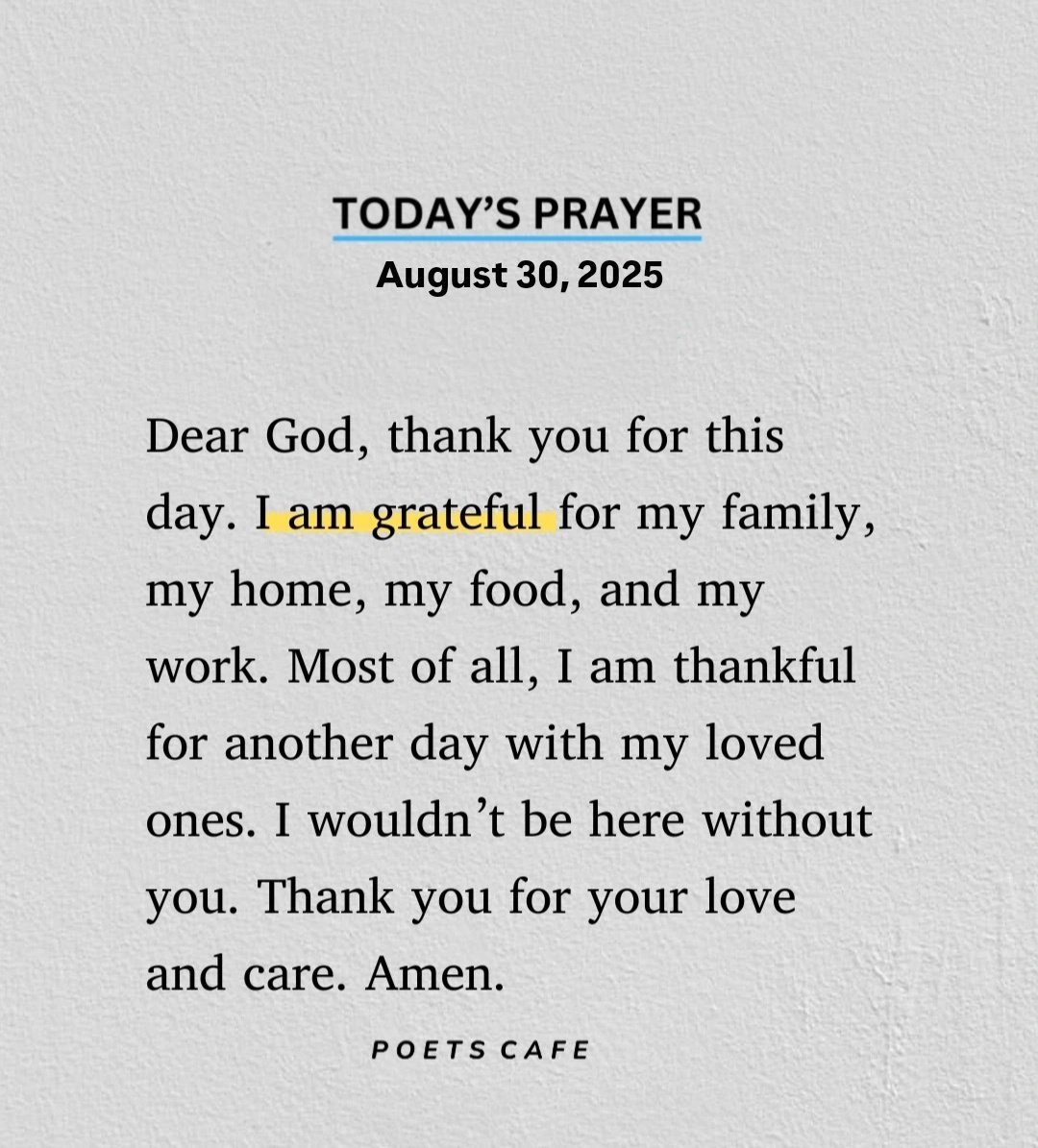 Today's prayer