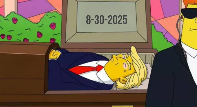 APxTwt's tweet photo. Is it true "TRUMP IS DEAD" ?
#trumpdead #Simsons #BreakingNews https://t.co/6QC0g3HAHJ