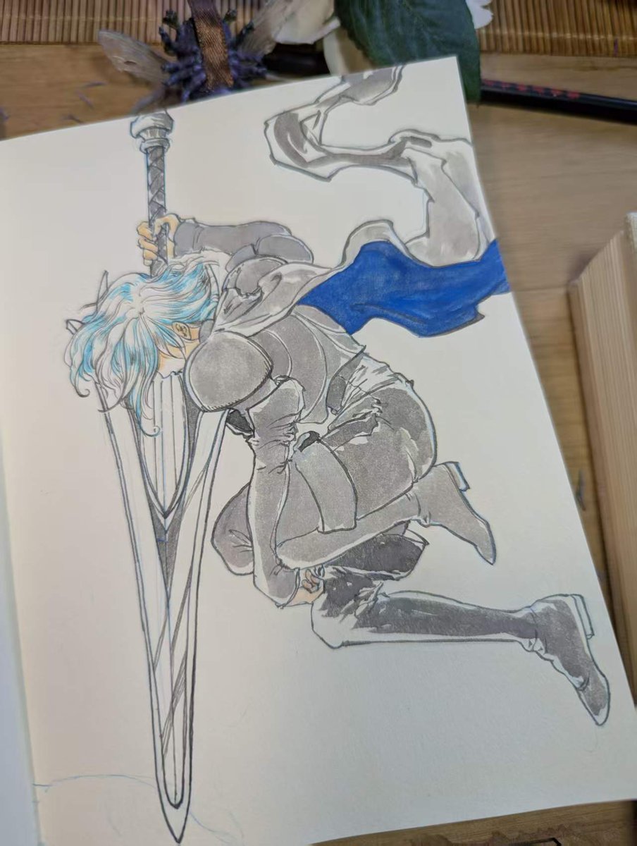 fourlanlan's tweet image. 日常绘画练习，临摹练习。
这是进行的人体姿态的临摹练习。
绘制过程记录在youtube
youtube.com/watch?v=0ieJ7k…
#artmoots #watercolors