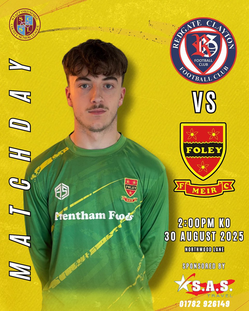 ⚽ MATCHDAY – SCSL ACTION! ⚽

Our Staffordshire County Senior League side are back in action this afternoon as Foley Meir travel to face Redgate Clayton Reserves! 🔴⚫

The lads will be looking to put in a strong performance and bring home the points in what promises to be a