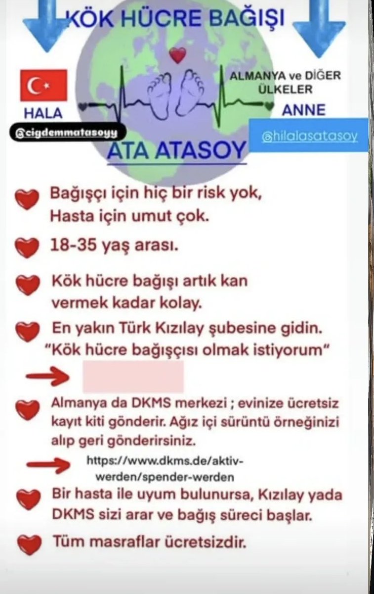 GELİN HEP BİRLİKTE BİR HAYAT KURTARALIM
Trabzonsporumuzun geçmiş dönem başkan yardımcısı rahmetli Sebahattin ÇAKIROĞLU abimizin  yeğeni(ablasının oğlu)  İnanç ATASOY kardeşimizin biricik oğlu ATA bebeğimiz kök hücre nakli beklemektedir. 
31 Ağustos pazar günü Çakıroğlu Yayla