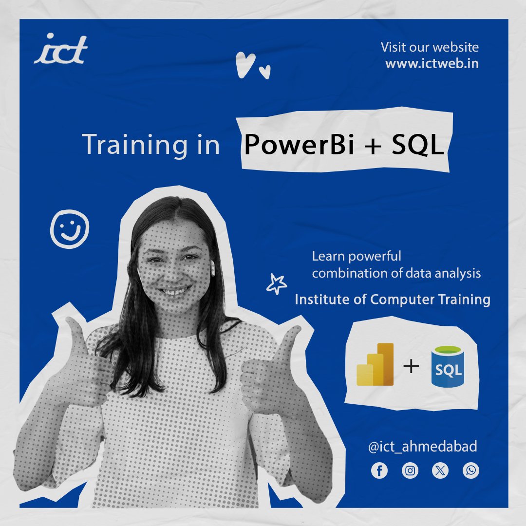 ict_bopal's tweet image. Master Data Skills with Power BI & SQL! at South Bopal Ahmedabad
ICT
#PowerBI #SQLTraining #ict_Ahmedabad #DataAnalytics #ict #AhmedabadTraining #ict_bopal #ICTSouthBopal #PowerBIClasses #SQLClasses #DataScienceIndia #ictindia #AhmedabadITTraining #CareerInData #TechSkills #Jobs