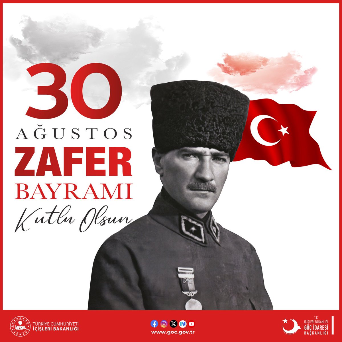 Gazi Mustafa Kemal Atatürk’ün ‘Ordular, ilk hedefiniz Akdeniz’dir, ileri!’ emriyle kazanılan Büyük Zafer’in 103. yıl dönümündeyiz. Bu zaferi bize armağan eden Cumhuriyetimizin kurucusu Mustafa Kemal Atatürk’ü ve silah arkadaşlarını, vatan uğruna şehit olan kahramanlarımızı
