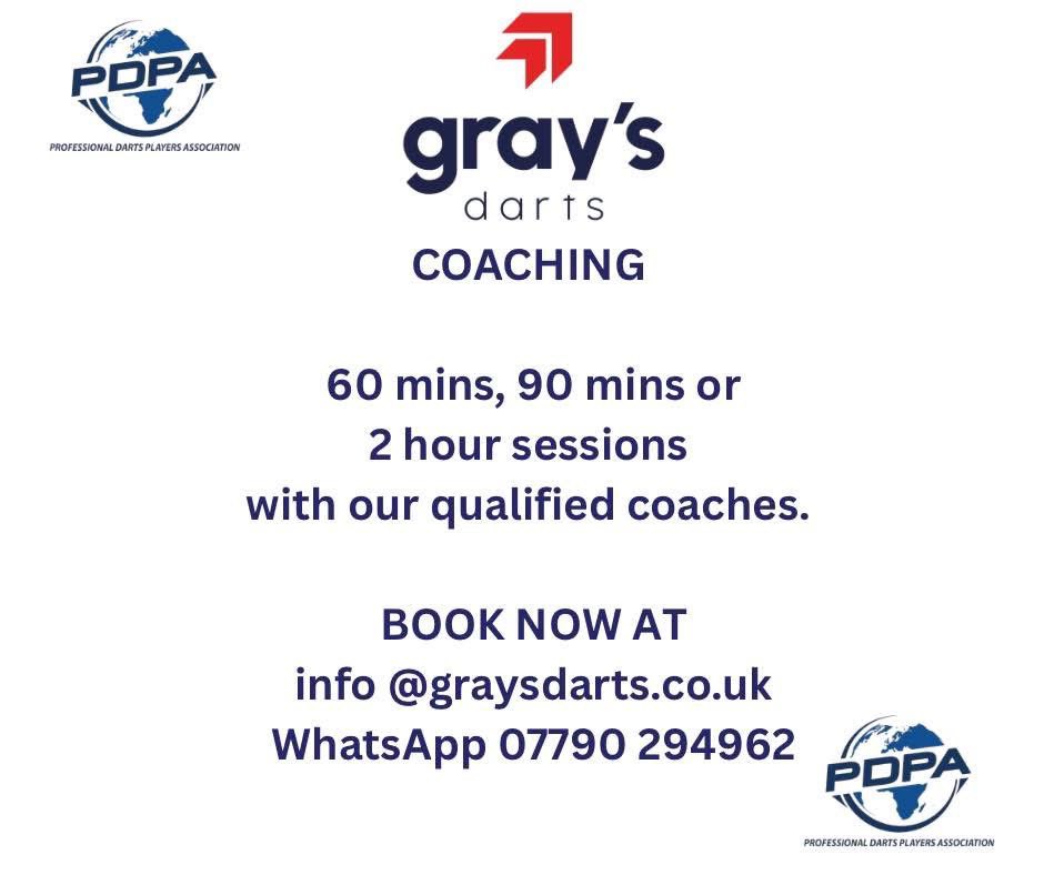 Now offering darts coaching! Please get in touch! #Darts #Dartscoaching <a href="/amateurdarts_eu/">ADC Europe</a> <a href="/Flexiboards/">Flexiboard⬆️🎯⬇️</a> <a href="/DoubleTopDart/">Double Top Darts</a> <a href="/doubletopdave/">Dave Francis</a> <a href="/kieranwynn1/">KWynn180</a> <a href="/PhilTaylor/">Phil Taylor</a> <a href="/MvG180/">Michael Van Gerwen</a> <a href="/LukeTheNuke180/">Luke Littler</a> <a href="/lukeh180/">Luke Humphries MBE</a> <a href="/BobbyGeorge180/">Bobby George</a> <a href="/SkySportsDarts/">Sky Sports Darts</a> <a href="/DartsOrakel/">Darts Orakel</a> <a href="/SportsArena51/">SportsArena 🏆 - Win Money Playing Darts From Home</a> <a href="/livedarts/">Live Darts</a> <a href="/grumpy_dumpty1/">Grumpy Dumpty</a>
