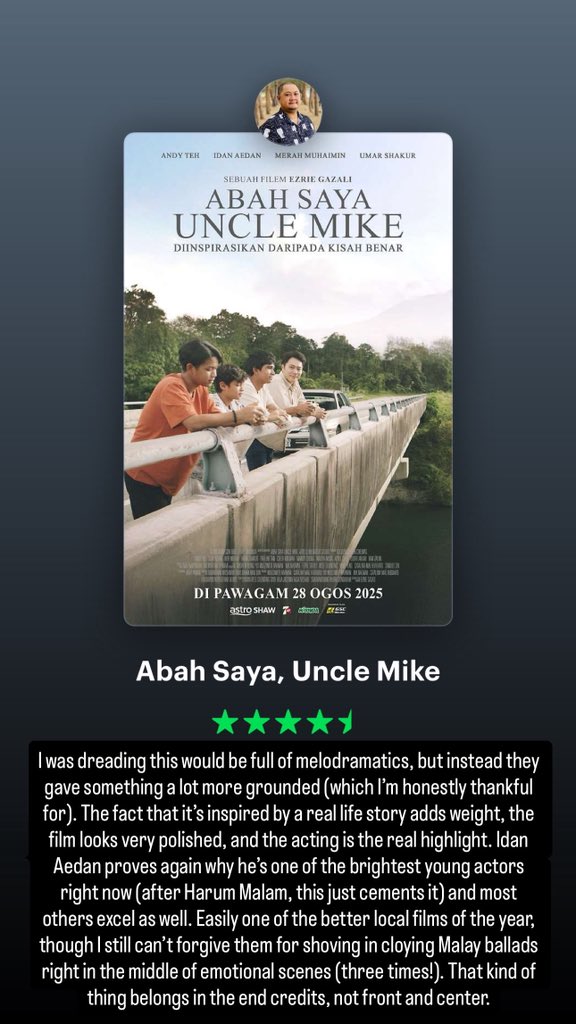 <a href="/filmstofilms_/">Films to Films</a> Abah Saya, Uncle Mike (4.5/5)
#AbahSayaUncleMike