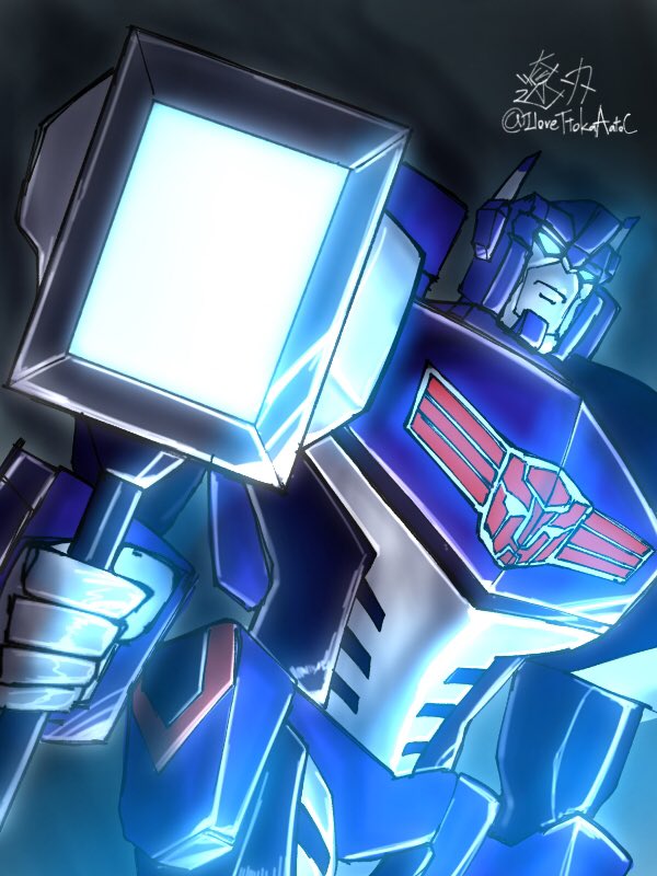 #TF版1時間お絵描き企画
＋10min
お題:ハンマー
アニメイテッドのウルトラマグナス
ここからプライム→コンバイナーウォーズでマグナスの武器がハンマーという認識が植え付けられていった思い出