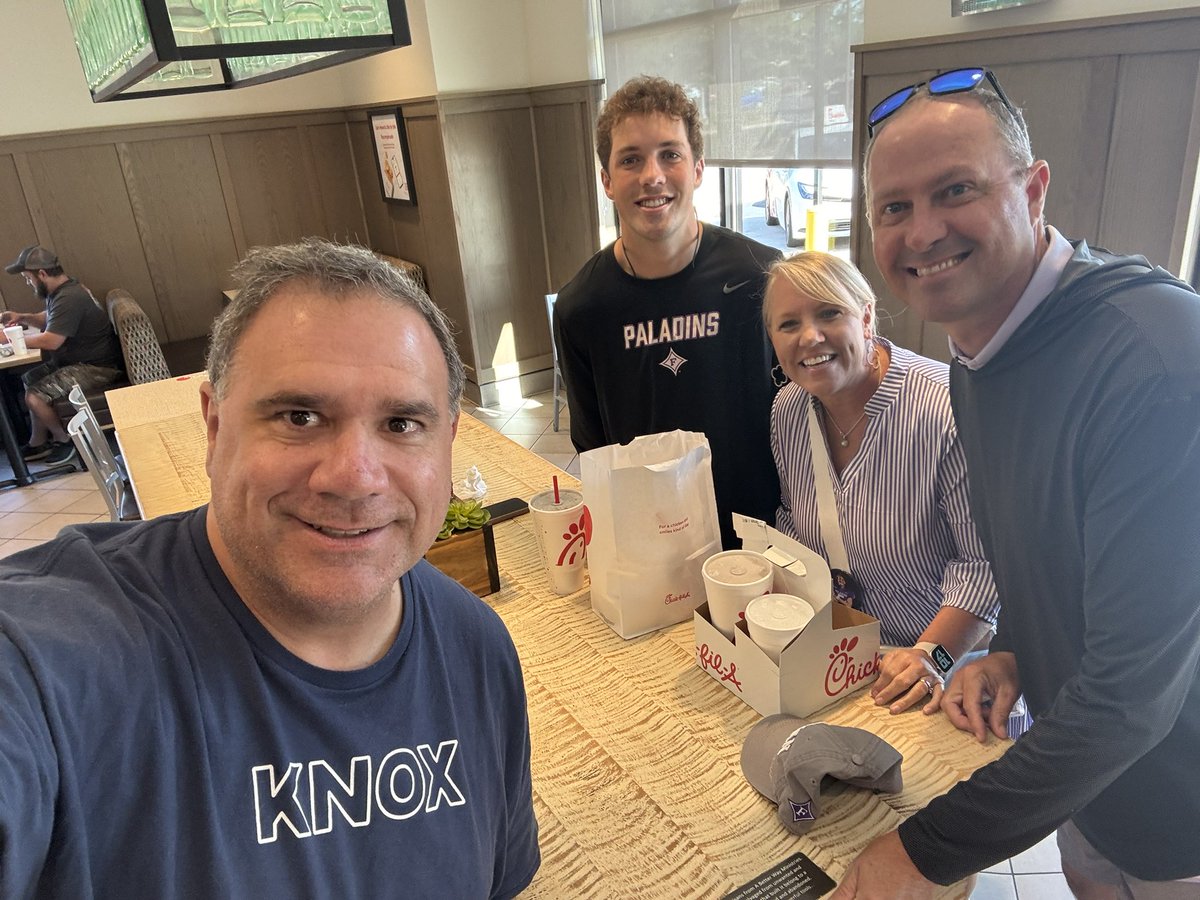 After a big game for <a href="/MHSRebelsFB/">Maryville Rebels Football</a> I see <a href="/WillJones_5/">Will Jones</a> and his great folks at Chick fil A in North Carolina going to watch Carson and Furman! Love that family!