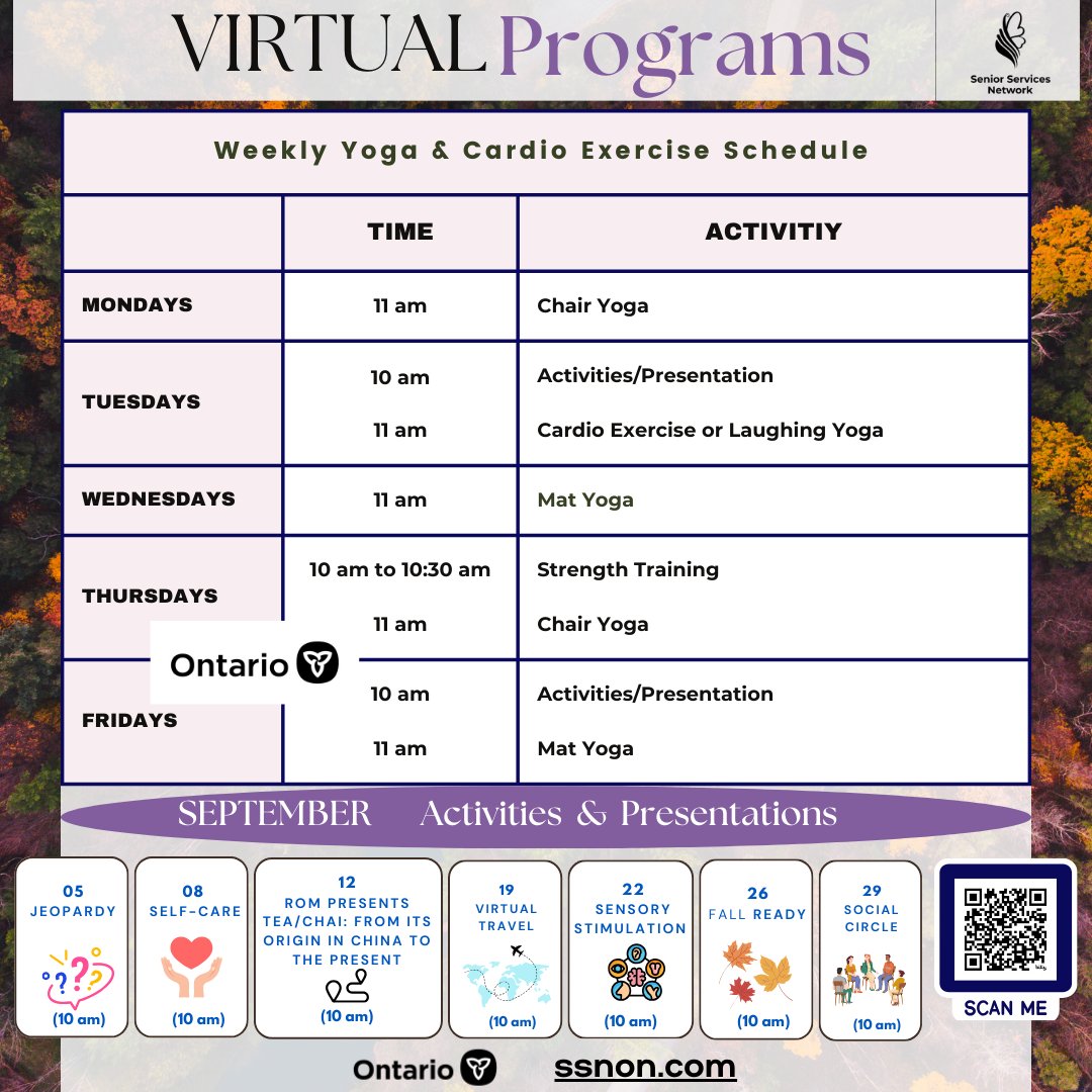 SSN_York's tweet image. Movement, Mindfulness &amp;amp; Connection! 💙 Join our FREE virtual senior wellness sessions—yoga, cardio &amp;amp; social activities! 🧘♀️💃💬 Stay active, make friends &amp;amp; keep your mind sharp! 💪🧠 Sign up now: tinyurl.com/58zjsayp #SSNYork #SeniorsMatter #StayActiveStaySharp