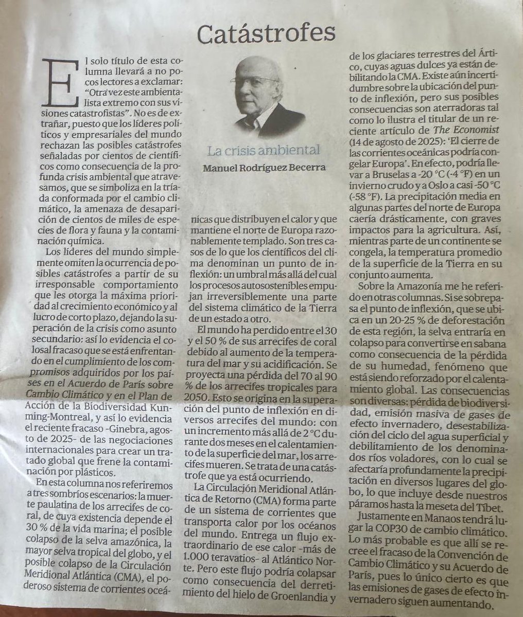 alegriafonseca's tweet photo. Para leer y compartir esta columna del ex ministro de ambiente MANUEL RODRÍGUEZ BECERRA https://t.co/SXdKUmgwCn