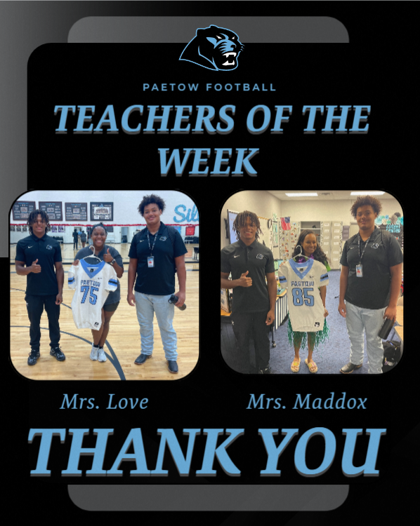 Thank you to our awesome <a href="/PaetowHS/">Paetow High School</a> Teachers of the Week! <a href="/SilverStrutters/">PHS Silver Strutters</a> <a href="/PaetowCheer/">Paetow Cheer</a>